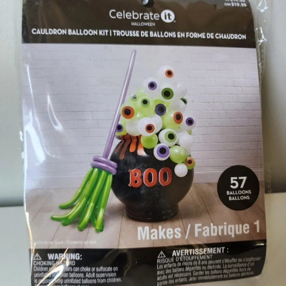 New! Halloween Cauldron Balloon Kit includes 57 Balloons